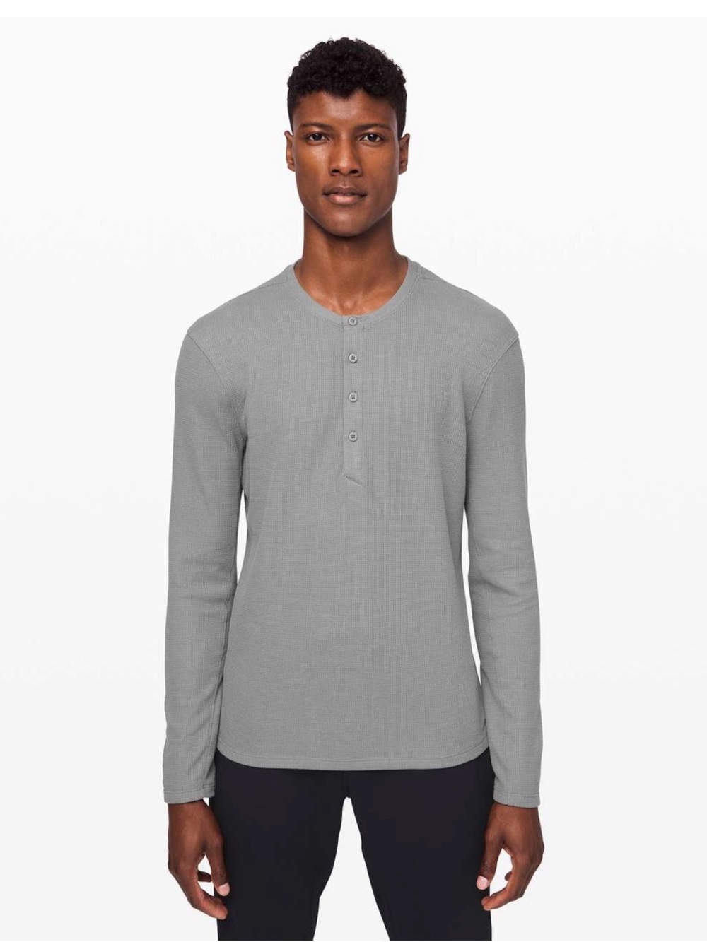 lululemon athletica Men's Light Gray Long-Sleeve Henley